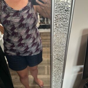 White House Black Market Gray Black Sleeveless camisole L